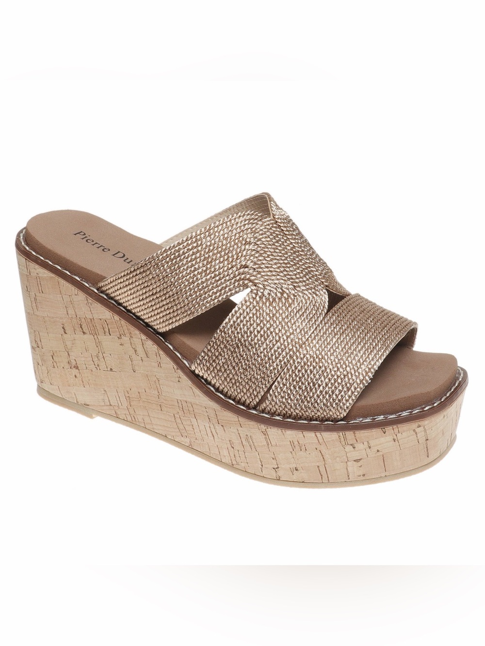 Pierre Dumas Rose Gold Flynn Platform Sandals